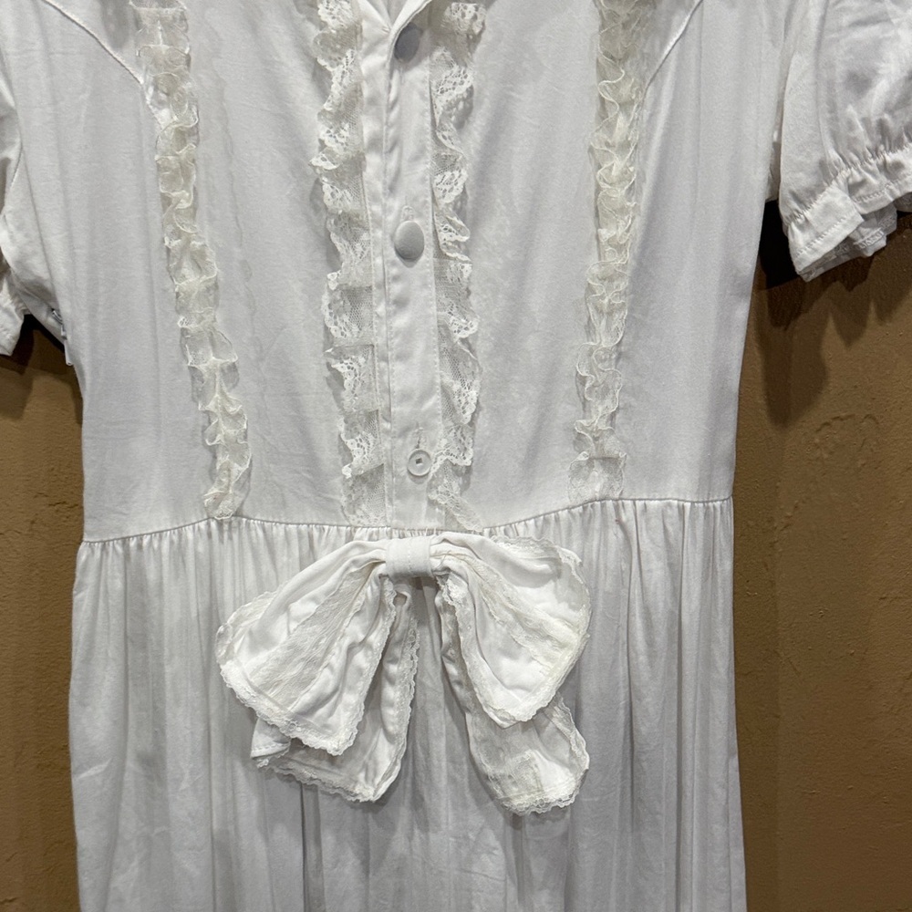 White Ruffled Long Dress - Picture 3 of 11